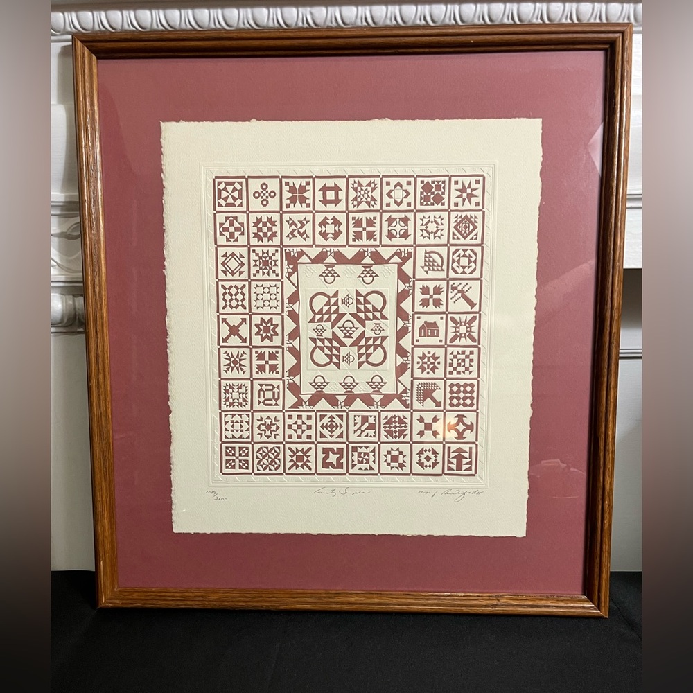 Vintage Mary Rutherford Country Sampler quilt print signed numbered